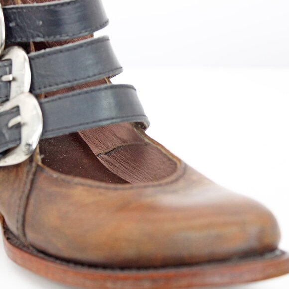 Freebird by Steven ‘Scarlett’ Olive Brown Multi-Buckle Ankle Boots: Size 7 M - Picture 5 of 9